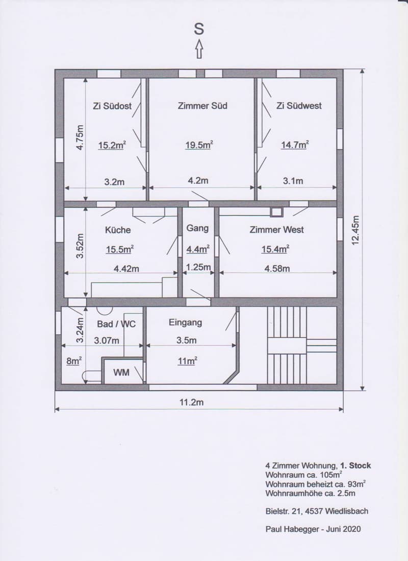 Zu vermieten in 3537 Wiedlisbach 3-Zimmerwohnung im 1. Stock (5)