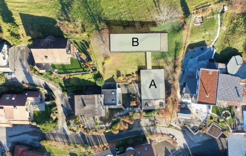 Grundstück mit Architekturstudie Variante 1 / Haus A und B (2)